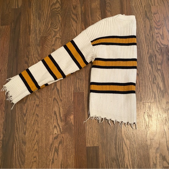 Lush Striped Distressed Sweater - Picture 4 of 4